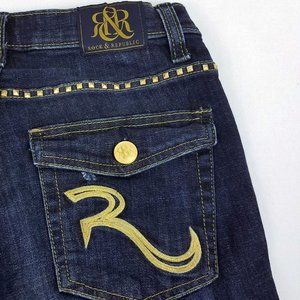 Rock Republic Kasandra Dark Wash Studded Jeans
